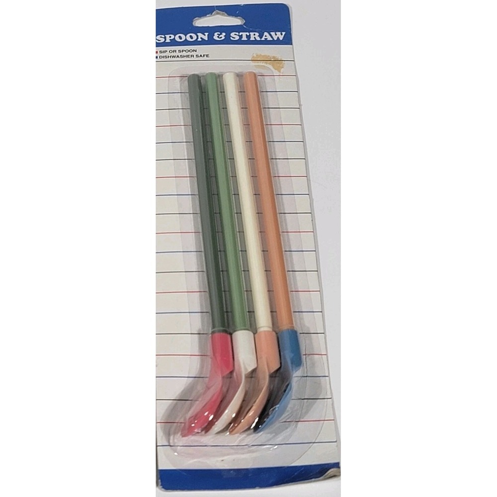 J-Hook 4 SPOON STRAWS!! Multi-Colored, Several Styles, REUSABLE #45